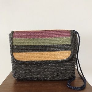 Color block flap purse